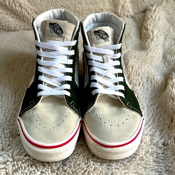 Vans SK8 high cream and green womans size 7.5 men’s 6 - Picture 1 of 8
